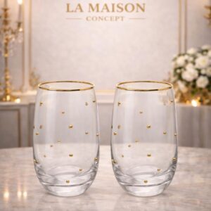 Conjunto de 2 Taças para Champagne  Balls Fio Ouro