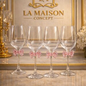 Taças de Vinho Decoradas com Laços.