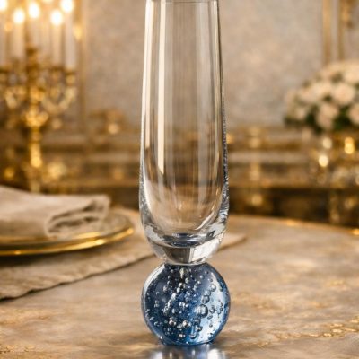 Taça Champagne Esfera Azul Bubble