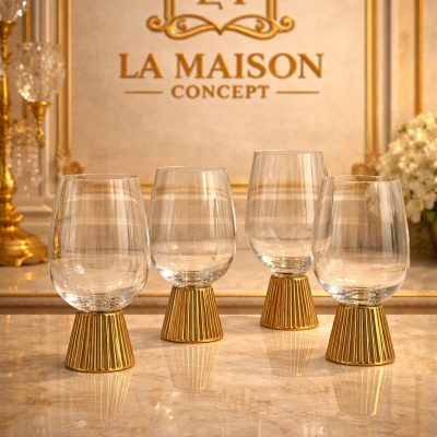 Taça de vinho George Gold-Tone Stem Chunky.